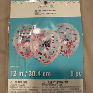 Celebrate It Pink & Purple Confetti Balloons - 8 Pack